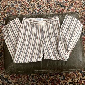 Derek Lam 10 Crosby Ecru Striped Trousers